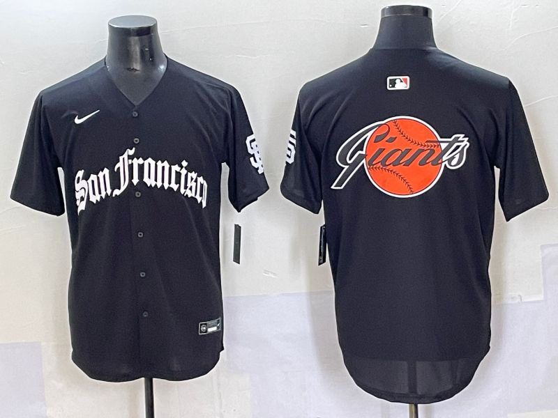 Men 2025 San Francisco Giants Blank Black Five generations Joint Name Nike MLB Jersey style 7